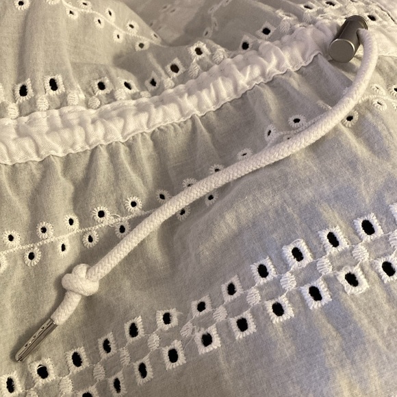 Maurices White Cotton Long Sleeve Eyelet Lace Safari Cargo Shirt Jacket - Sz L - Picture 8 of 14